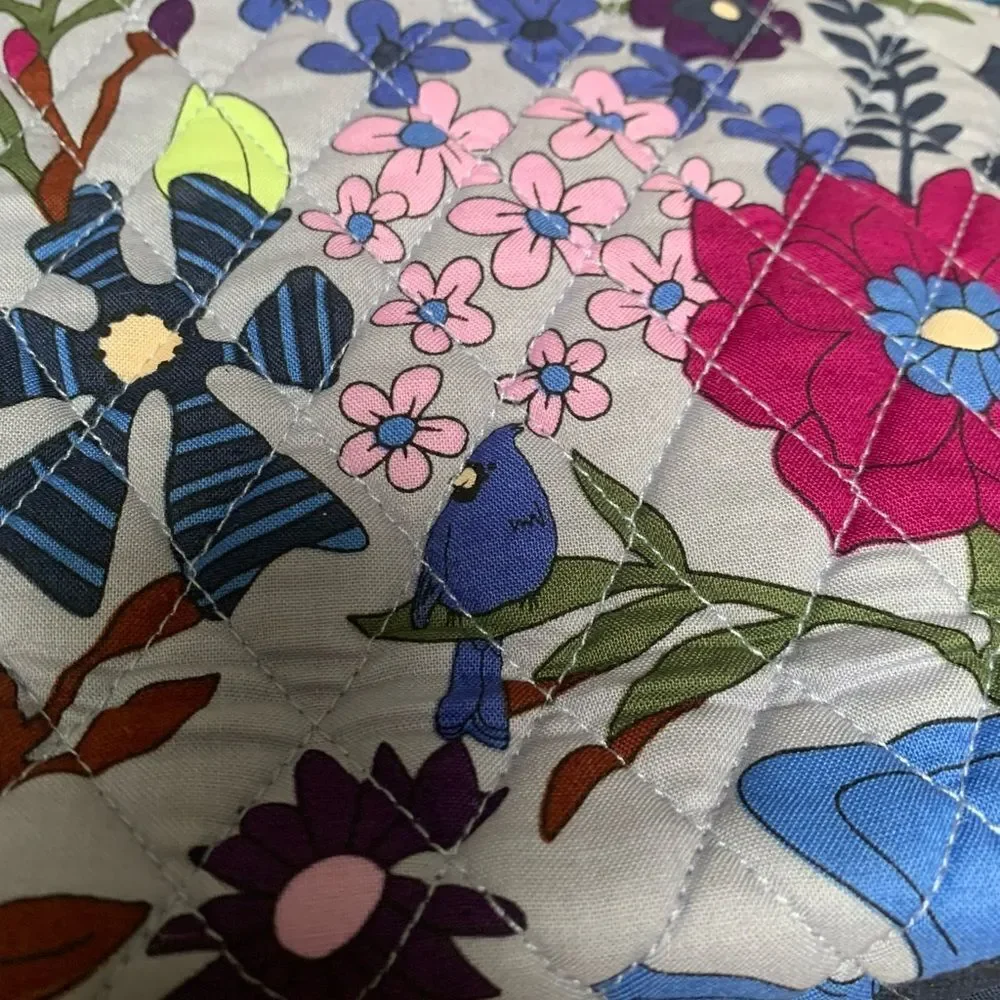 Vera Bradley Blue and Purple Floral Cosmetic Bag